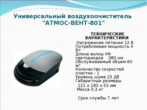 Воздухоочиститель Атмос-Вент-801 - 5