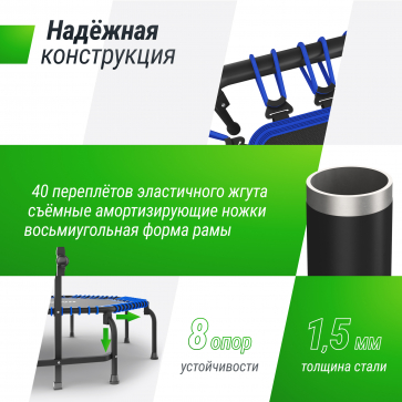 Батут UNIX Line FITNESS Premium (127 см) Blue - 3